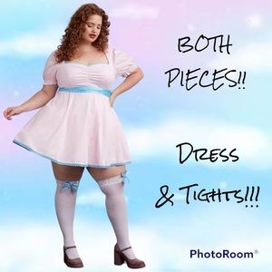 NWT Torrid Halloween Costume Lolita Doll Dress & thigh high stockings